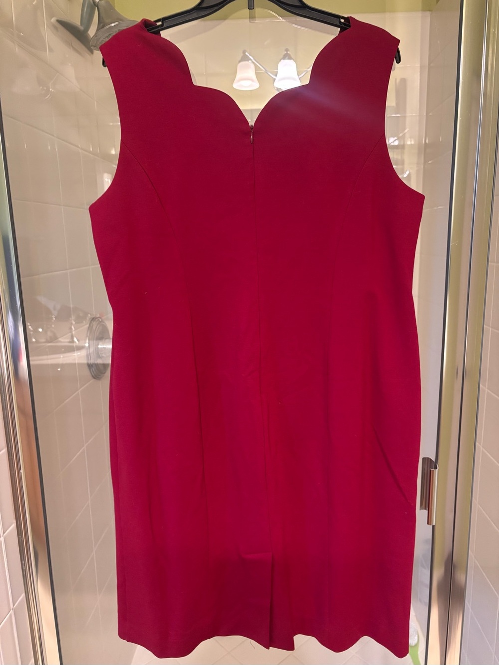 Talbots Crimson Scallop-Neck Sheath Dress